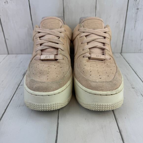 Nike Air Force 1 Light Pink Suede Leather Sage Low Top Sneaker Size 8 - Picture 2 of 14